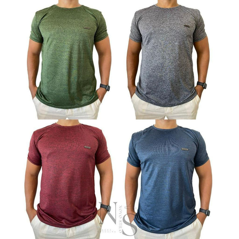 4 Camisetas Masculinas Malha Fria Kit Dry Fit Camisa Treino Academia - FlyStore
