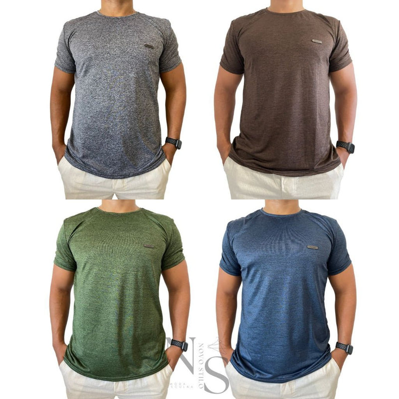 4 Camisetas Masculinas Malha Fria Kit Dry Fit Camisa Treino Academia - FlyStore