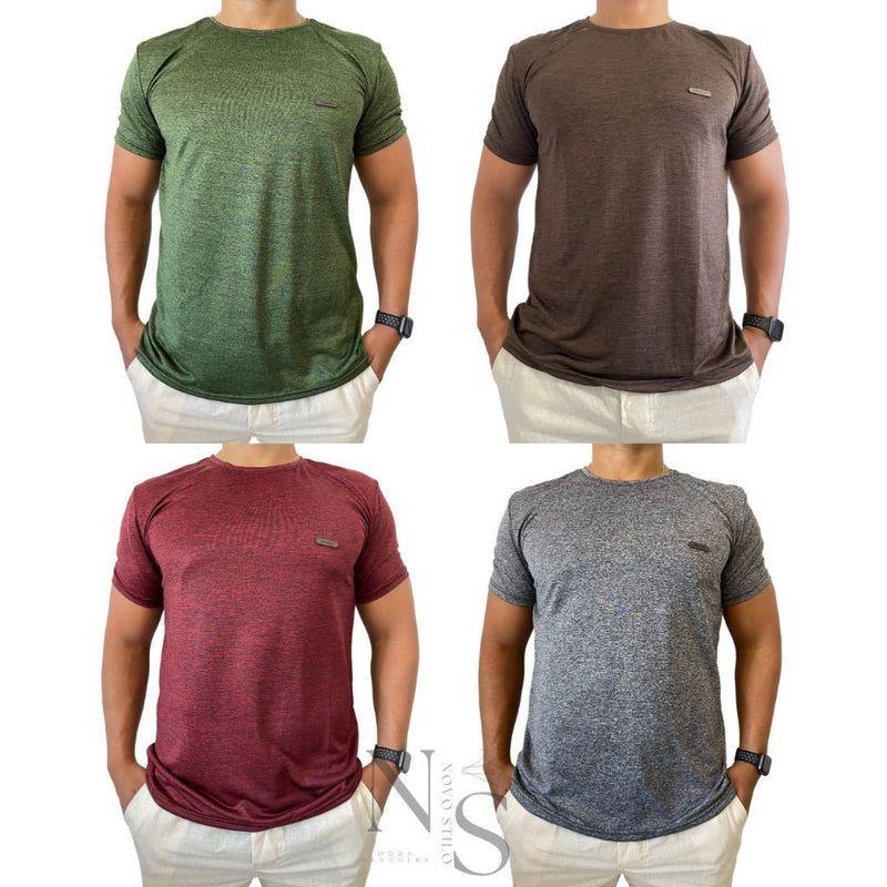 4 Camisetas Masculinas Malha Fria Kit Dry Fit Camisa Treino Academia - FlyStore