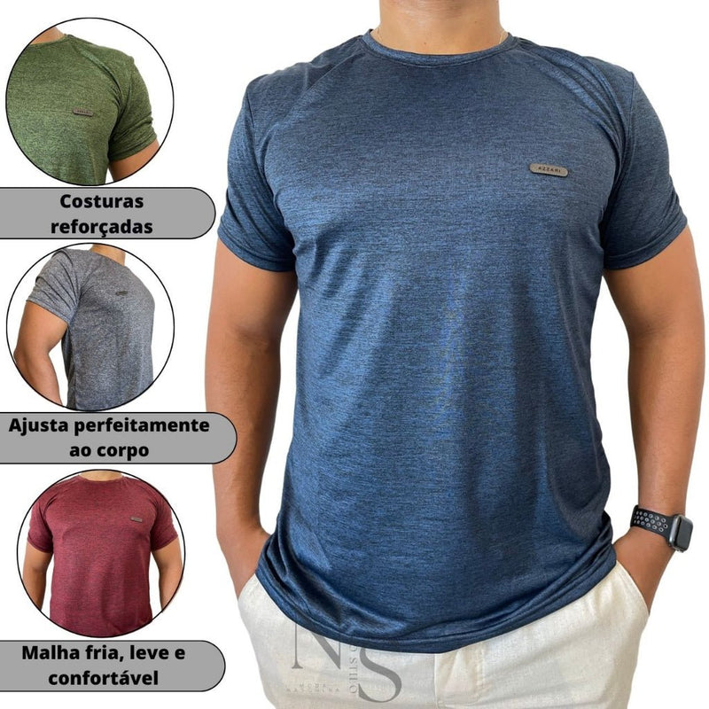 4 Camisetas Masculinas Malha Fria Kit Dry Fit Camisa Treino Academia - FlyStore