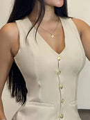 Women's Suit Vest and Shorts Set