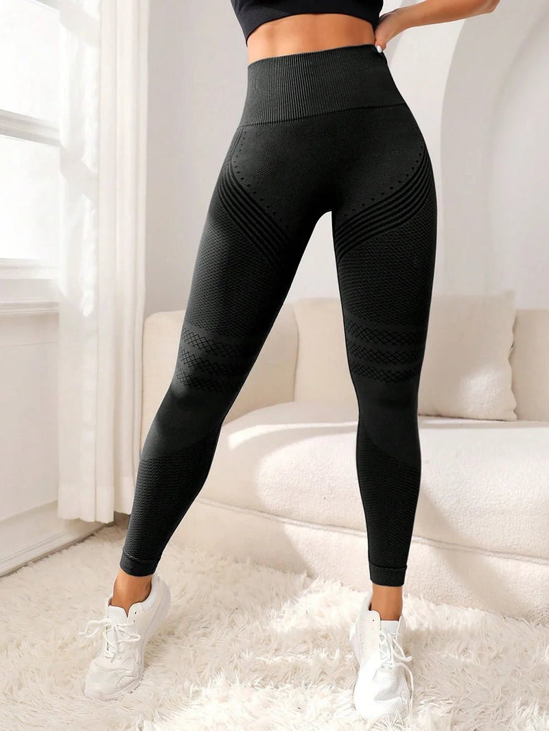 Sports Pants With Sexy Lines Lifting Buttocks Sports Tight Pants Women's High Waisted Elastic Fitness Pants Running Yoga Pants - FlyStore