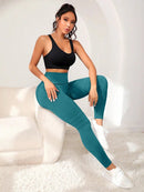 Sports Pants With Sexy Lines Lifting Buttocks Sports Tight Pants Women's High Waisted Elastic Fitness Pants Running Yoga Pants - FlyStore