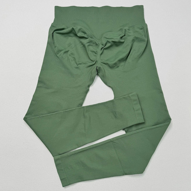 VEQKING Scrunch Butt Women Yoga Pants Seamless Sports Leggings Low Waist Gym Fitness Tights Quick Drying Fall Warm Workout Pants - FlyStore