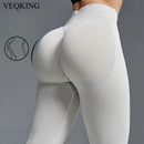 VEQKING Scrunch Butt Women Yoga Pants Seamless Sports Leggings Low Waist Gym Fitness Tights Quick Drying Fall Warm Workout Pants - FlyStore