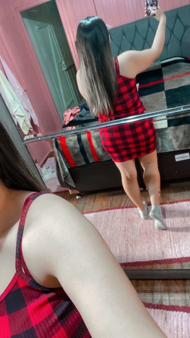 Vestido curto feminino xadrez tubinho de alcinha canelado moda blogueira - FlyStore